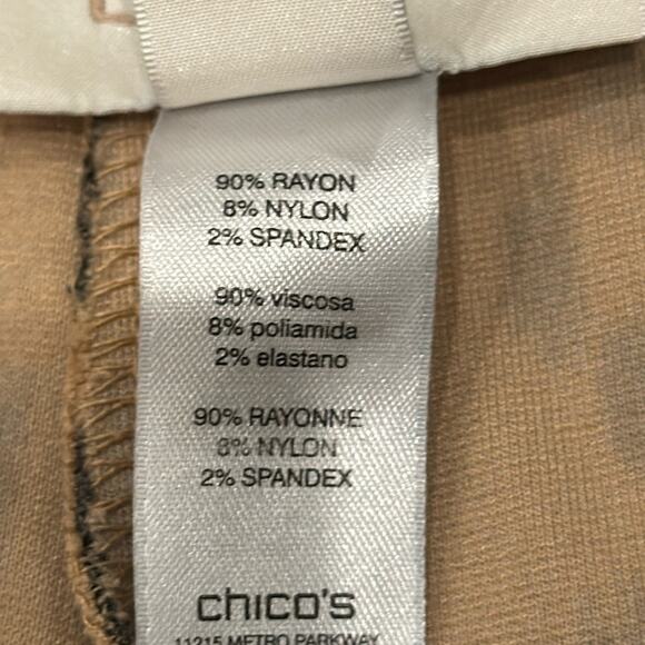 Chico's Women's Juliet Animal Print Ankle Pants Tan Size M/8 - Picture 9 of 10